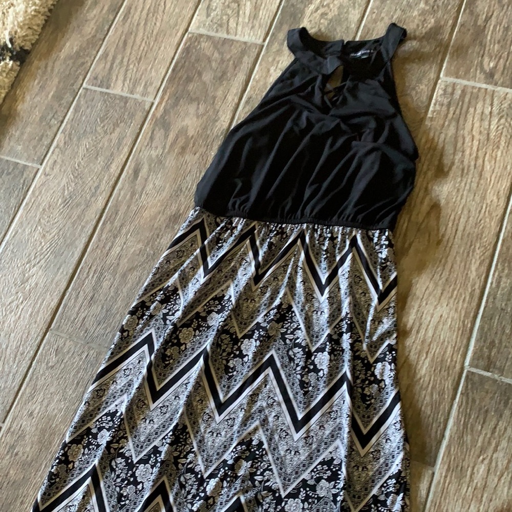 Elegant maxi dress. Three pink hearts. Size L